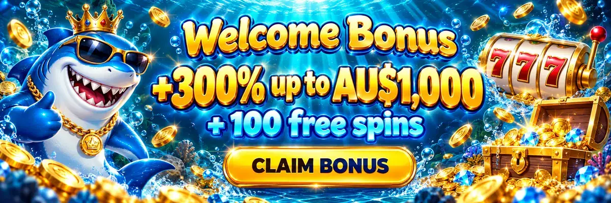 winshark casino welcome bonus: 300% up to AU$1,000 + 100 free spins